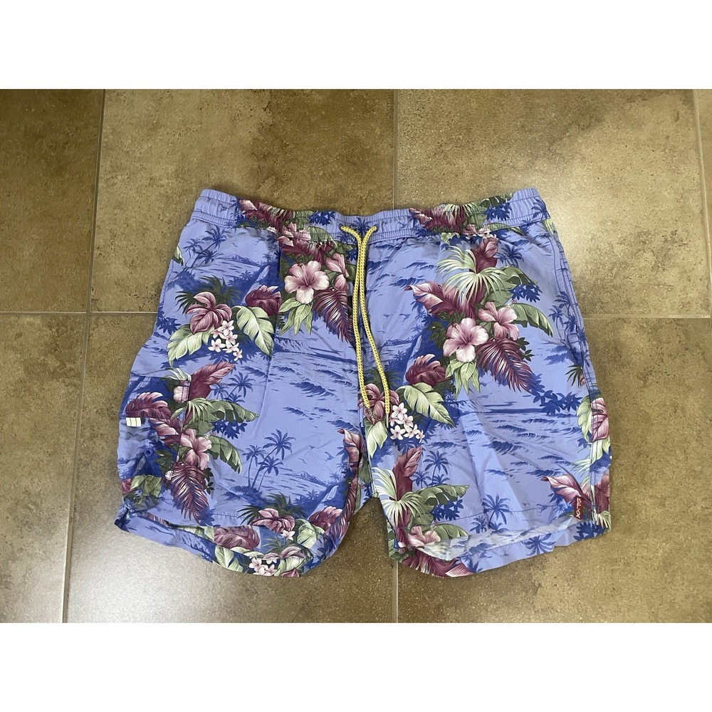 Tommy Bahama Swim Trunks Mens Sz 2XL Tropical Hibiscus Floral Mesh Lined Short